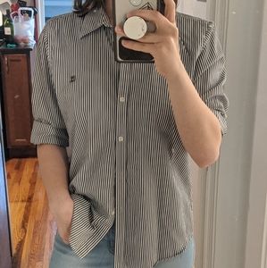 Chaps - Pinstripe 3/4 Sleeve Button Down